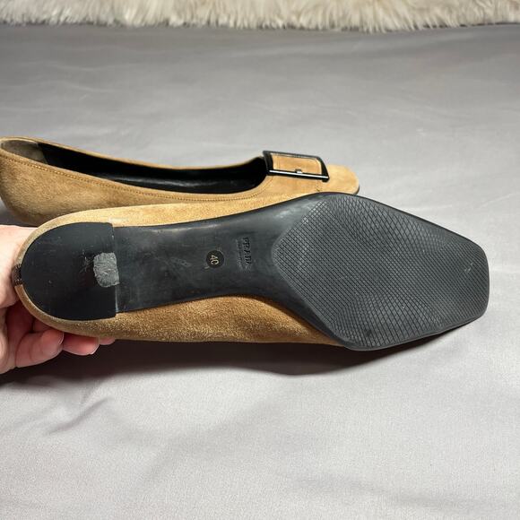 Prada Kitten Heels Iconic Mod Buckle Square Toe sz 40 (size 9.5-10) Old Money - Picture 11 of 16